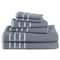 Hastings Home Combed Cotton Rice Weave 6-piece Set with 2 Bath Towels, 2 Hand Towels and 2 Washcloths, Silver Gray 328054KBU - alternate 2